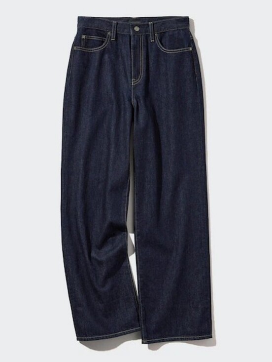 Uniqlo Denim - NWT Women's Uniqlo Wide Straight Jeans In Navy Dark Wash